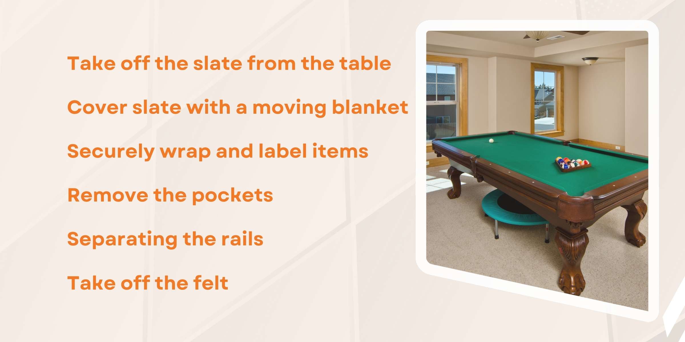 best way to move a slate pool tables