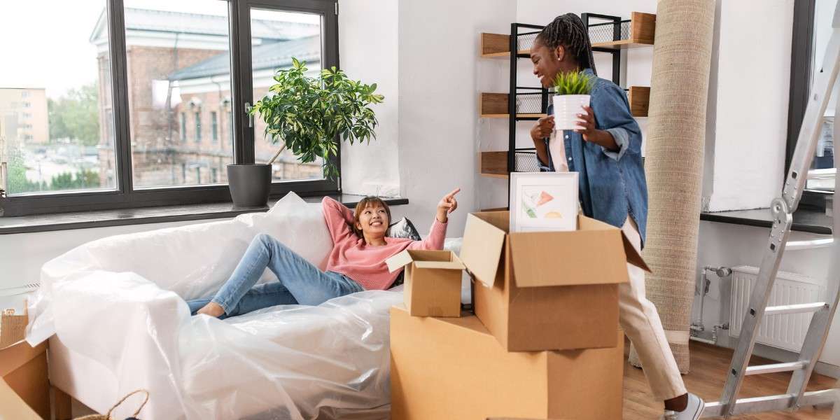 movers unpaking household furniture
